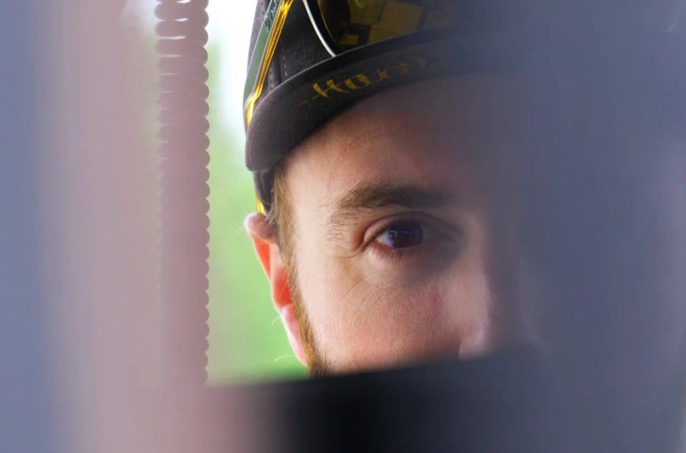 Hinch peeking over his sunglasses