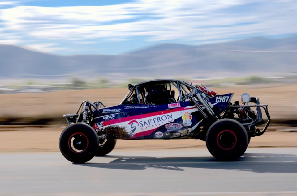 BAJA trophy truck at speed